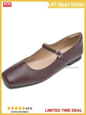 Mary Jane Ballet Flats Closed Toe Dress Shoes with Ankle Strap